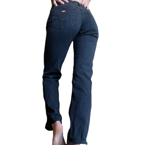 VINTAGE Y2K MISS SIXTY MARY J BLACK LOW RISE BOOTCUT FLARE JEANS size 29 - Picture 2 of 5